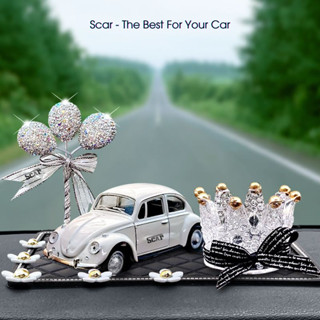 Trang trí taplo xe Vương miện pha lê tinh dầu thơm và mô hình xe ô tô trang trí taplo xe hơi cao cấp