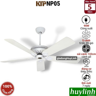 Quạt trần cánh gỗ kim thuận phong ktp np05