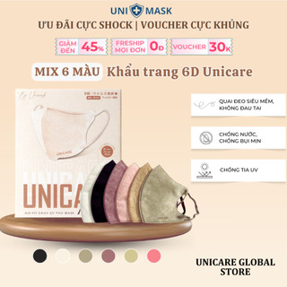  Khẩu trang 6D UNICARE, Khẩu Trang 3 Lớp Kháng Khuẩn, Kháng Bụi, Không Thấm Nước