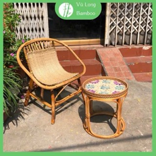 (Hoả tốc) Bộ bàn ghế mây sò kết hợp bàn nhỏ gọn, tiện lợi phù hợp bộ Cafe/ ban công gia đình / Homestay
