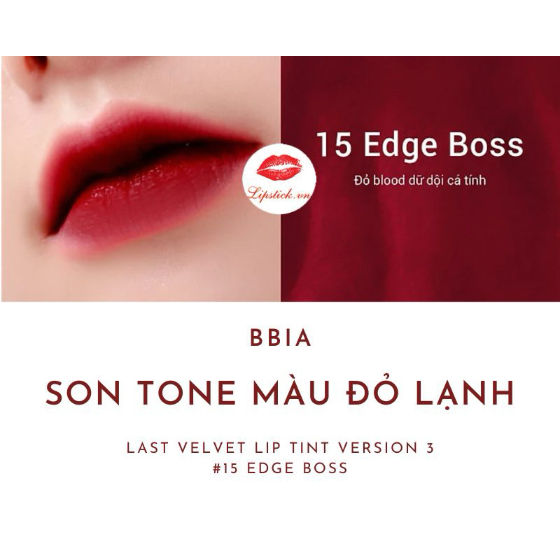 Son Bbia Màu 15 Kem Lì, Lên Màu Siêu Chuẩn Bbia Last Velvet Lip Tint [Chính Hãng]
