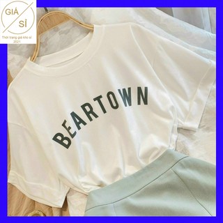 Áo thun cotton nữ form vừa tay ngắn in chữ đơn giản size M, L áo phông trắng bán chạy giá rẻ basic đơn giản siêu hot