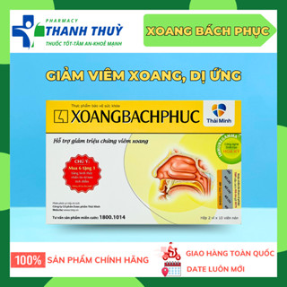XOANG BÁCH PHỤC, Hỗ Trợ Xoang Cấp Và Mãn Tính, Giảm Dị Ứng,Nhảy Mũi, Chảy Mũi, Hộp 20 Viên