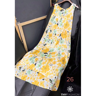 ĐẦM chữ A LATIN_satin lụa ( #bầu Bí mặc được )