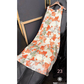ĐẦM chữ A LATIN_satin lụa ( #bầu Bí mặc được )