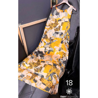 ĐẦM chữ A LATIN_satin lụa ( #bầu Bí mặc được )