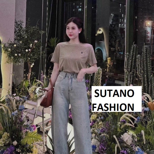 Set áo thun tăm 3 màu đen nấu trắng thêu hình ngựa co giãn 4 chiều áo thun nữ thêu hottrend A189 SUTANO | BigBuy360 - bigbuy360.vn