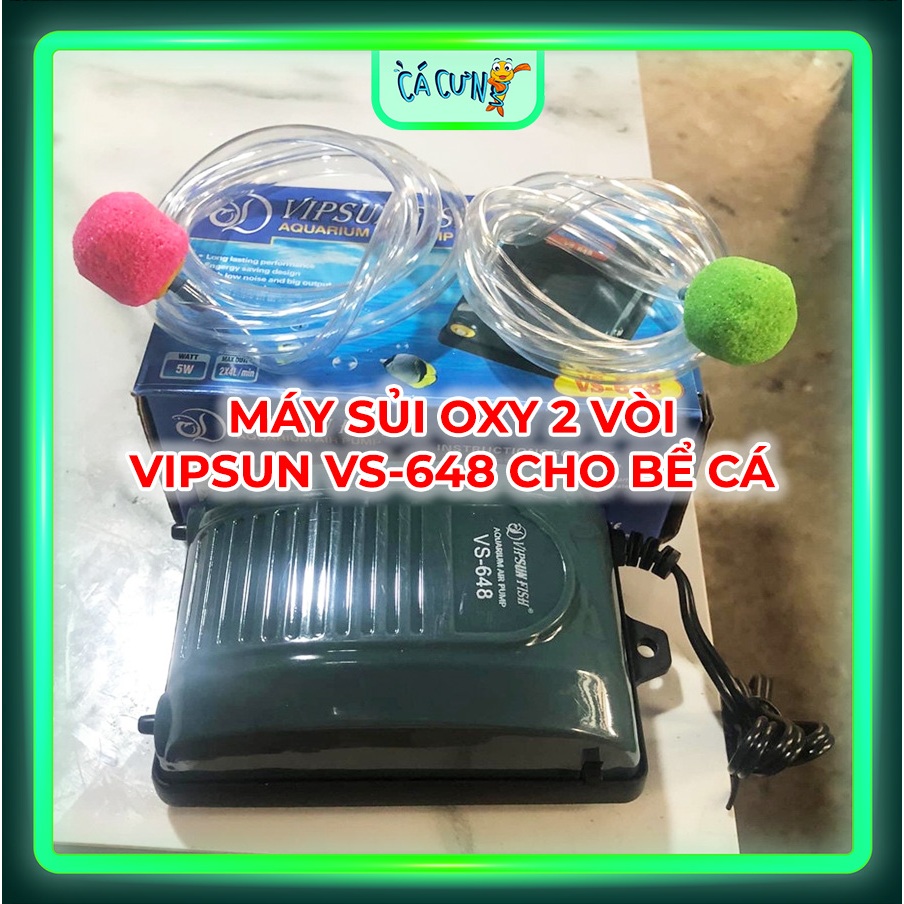 MÁY SỦI OXY 2 VÒI VIPSUN VS-648 CHO BỂ CÁ (HÀNG CÔNG TY)