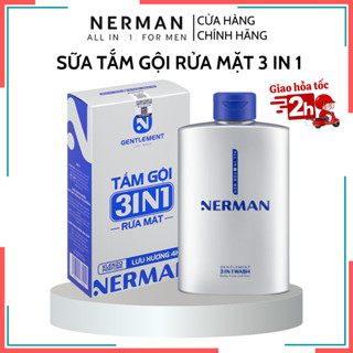 Sữa Tắm Gội Nam Nerman Gentleman 3 in 1 Hương Nước Hoa Pháp Cao Cấp 350ml Tắm Gội Toàn Thân