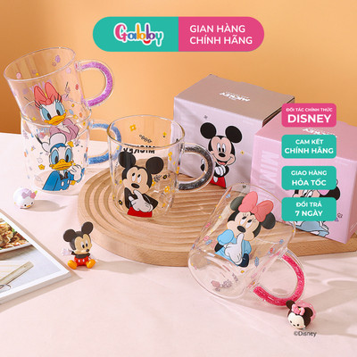 Cốc Thủy Tinh Quai Cầm Disney Hình Nhân Vật Mickey/Minnie/Donald/Daisy Dễ Thương