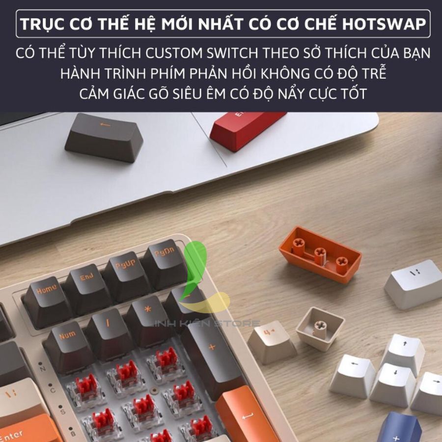 Bàn phím cơ bluetooth Attack Shark K98 - Bàn phím máy tính 100 phím full led, cấu trúc Gasket xịn xò | BigBuy360 - bigbuy360.vn