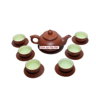 Ấm chén tử sa màu nâu Bát Tràng