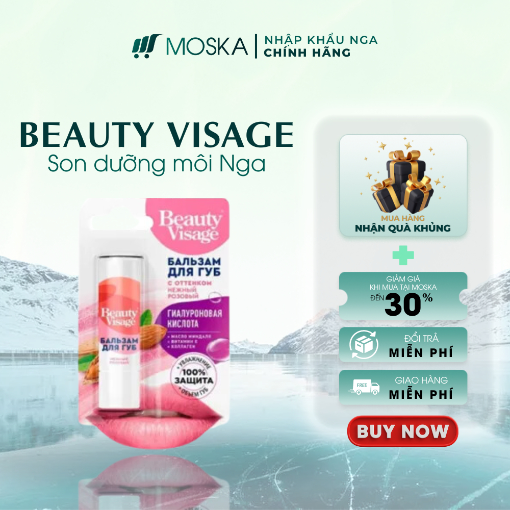 Son Dưỡng Hồng Môi, Chống Nứt Khô Môi Giúp Môi Căng Bóng, Mềm Mịn Beauty Visage 3,| Moska Shop