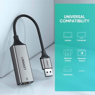 Cáp chuyển usb 3.0 sang lan ugreen 50922 tốc độ gigabit 10/100/1000mbp , usb sang cổng mạng lan giga