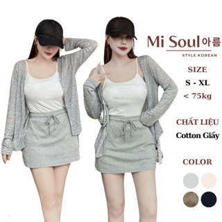 Áo Khoác Cardigan Nữ Dài Tay Chất Thun Cotton Giấy Co Giãn BigSize, Áo Cardigan Nữ Dài Tay Có Khuy Cài MiSoul 324