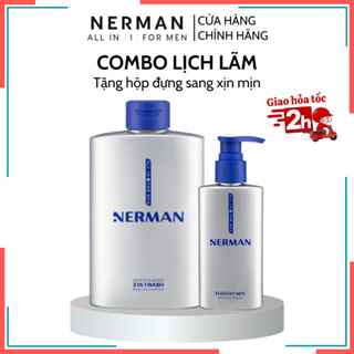  Combo Lịch Lãm Nerman Sữa Tắm Gội Nam Giới Nerman 350ml Và Dung Dịch Vệ Sinh Nam Nerman 100ml 
