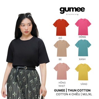 Áo thun nữ trơn nhiều màu, áo phông nữ basic vải 100% cotton cao cấp trắng đen hồng be xanh