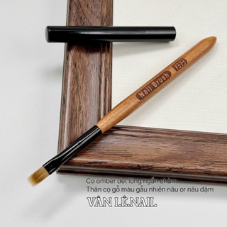 Cọ omber cán gỗ dẹt lông ngắn chùm - Cọ ombre đầu dẹt chuyên dụng cho dân làm móng