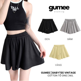 Quần đùi nữ cotton vải mát Gumee, quần short vải nữ ống rộng bigsize thể thao thấm hút mồ hôi