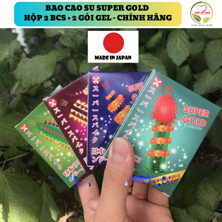 Bao Cao Su Super Gold Hộp 4 cái, bao cao su siêu gai Gai Bi Râu, Sản phẩm chính hãng có đăng ký nhãn hiệu tại Việt nam