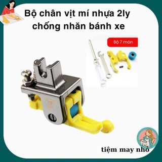 BỘ 7 MÓN chân vịt CHỐNG NHĂN MÍ NHỰA BÁNH XE XANH  dùng cho máy may 1 kim công nghiệp (có 2 vế TRÁI PHẢI)