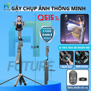 Gậy Chụp Ảnh Q515TK Chân Máy Quay Điện Thoại Tripod Có AI Xoay 360 Theo Dõi Chuyển Động Đèn Trợ Sáng