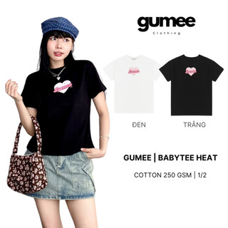 Áo thun ôm body nữ baby tee local brand, áo babytee hình trái tim basic đẹp cotton cao cấp đen trắng hồng be - HEART