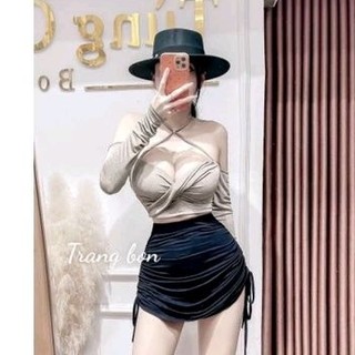 Chân váy dúm dây rút sườn