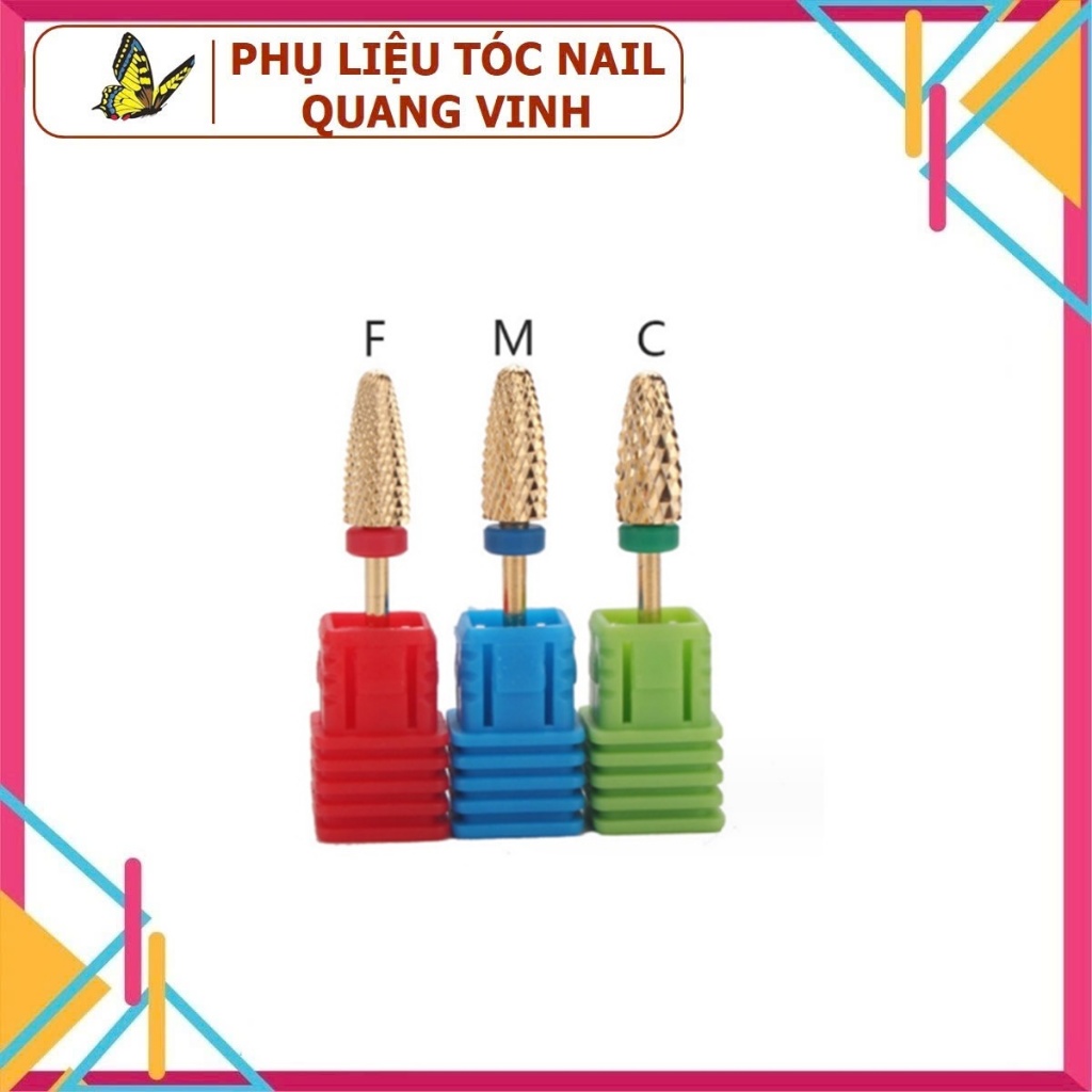 Đầu mài đồng (đầu nhọn) phá gel phá bột mài nhám QV