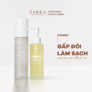 Bộ Đôi Zakka Naturals Sữa Rửa Mặt Mandelic 185ml và Dầu Tẩy Trang 100ml Làm Sạch Gấp Đôi
