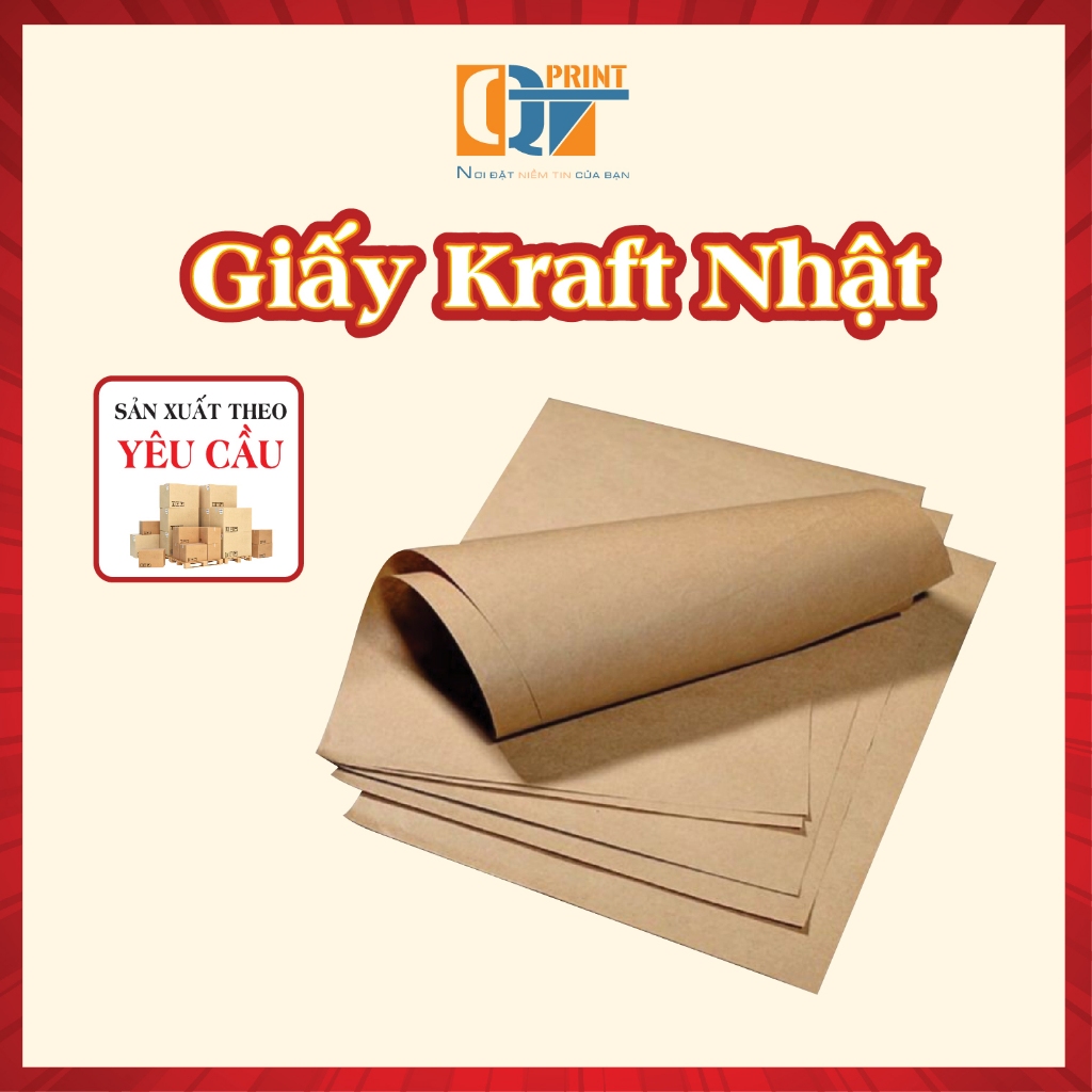 [Combo 50 Tờ] Giấy Xi Măng Gói Hàng, Giấy Kraft Nhật Size 72x102cm- 51x72cm, Loại Dày, Gói Quần Áo - Bao Bì QT
