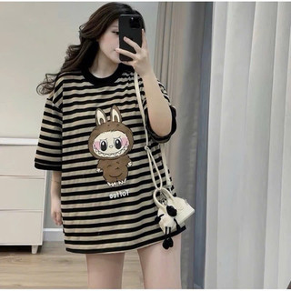 Áo Thun Kẻ Ô Vuông Nâu Hàng QC L1 Form Rộng Tay Lỡ Unisex Oversize