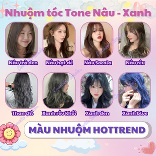 Thuốc nhuộm tóc Tone Nâu Trà Đen - Xanh Than - Nâu Hạt Dẻ - Nâu Chocolate - Than Chì - Nâu Rêu - Xanh Rêu - Nâu Đen