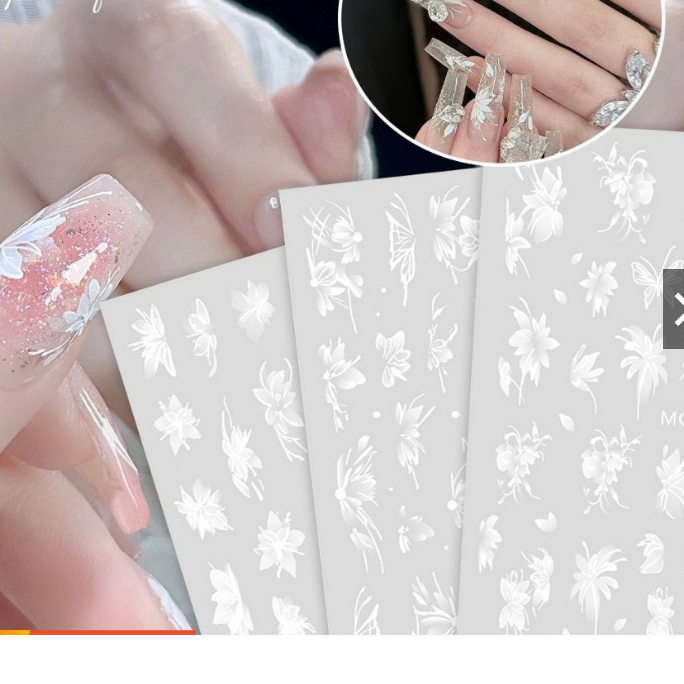 mã sticker hoa trắng lụa mới nhé a 3d và 5d