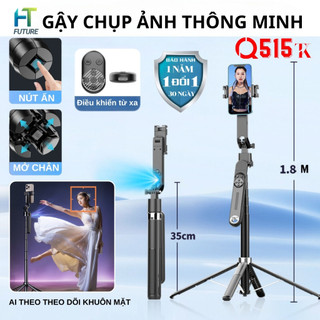 Chân Quay Điện Thoại Tripod Q515TK Gậy Chụp Ảnh Xoay 360 Theo Dõi Chuyển Động Đèn Trợ Sáng