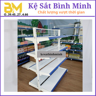  Bình Minh - KỆ SIÊU THỊ ĐÔI 2 MẶT : Dài 0.9m cao 1.2m & 1.5m  bộ độc lập   dày dặn  chắc chắn  sang trọng 