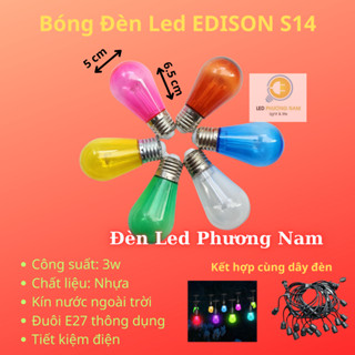   COMBO 2  Bóng Đèn Led EDISON S14 Nhiều Màu E27 Chống Nước 3w siêu sáng 