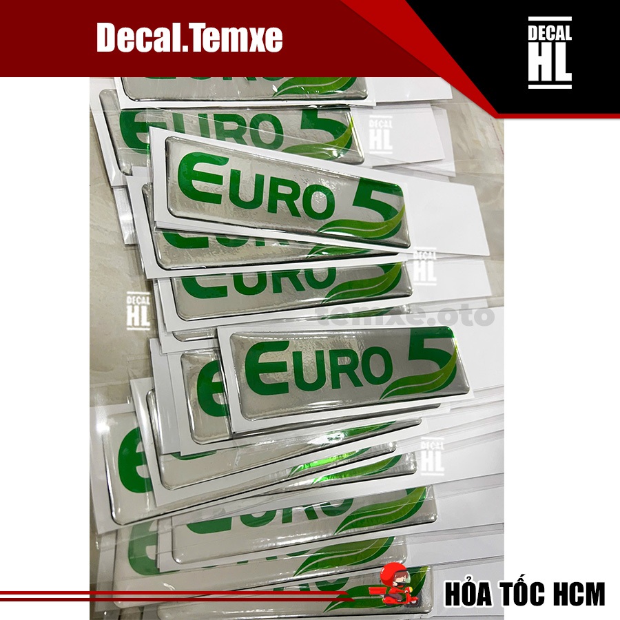 Tem chữ nổi Euro5 dán xe tải Thaco Frontier. Euro 5 chữ nổi dán xe tải