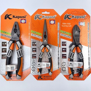 Kìm Điện, Cắt, Nhọn kiểu Đức, Thép Crv cao cấp Kapusi Japan, Tiết kiệm 30% sức lực so với kìm thường