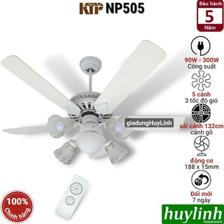 Quạt trần đèn kim thuận phong ktp np505 - cánh gỗ