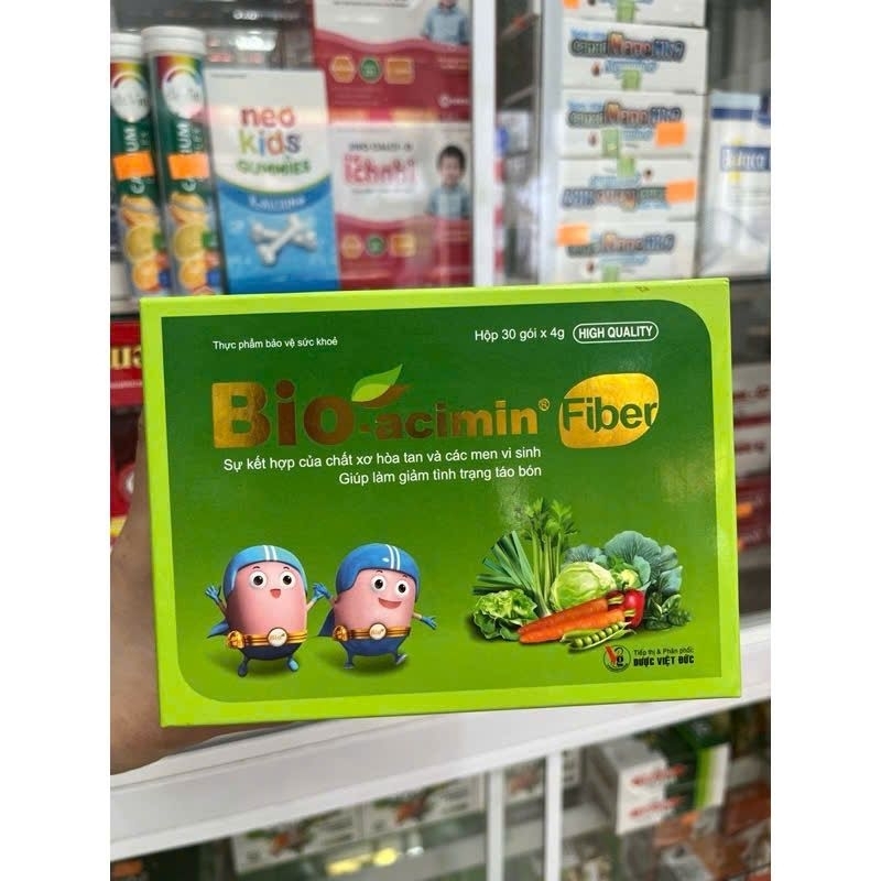 [CHÍNH HÃNG] Thực phẩm bổ sung chất xơ và men vi sinh BIOACIMIN FIBER (Hộp 30 gói x 4g) Huymatho Pha