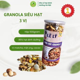  Granola Siêu Hạt 3 Vị cacao matcha mật ong 85% hạt dinh dưỡng ngũ cốc ăn liền eatclean 