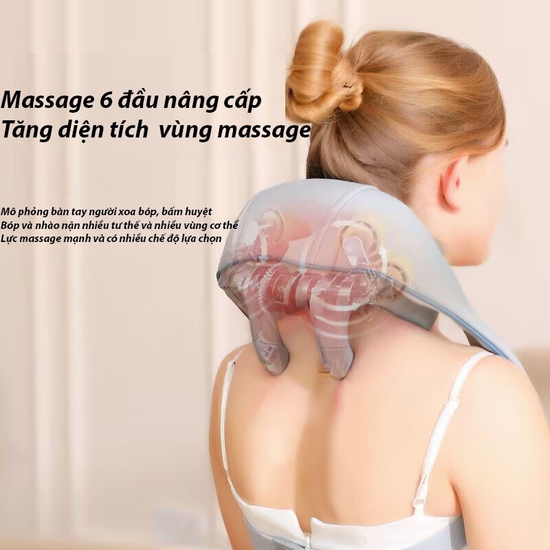 Máy Massage Cổ Vai Gáy 6D Giảm Đau Mỏi Vai Gáy, Máy Massage Thông Minh Cải Thiện Sức Khỏe Dành Cho Dân Văn Phòng