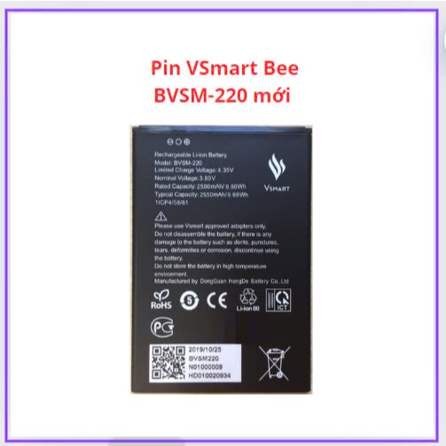 Pin vsmart  bvsm220/bee ,pin mới chất lượng tốt