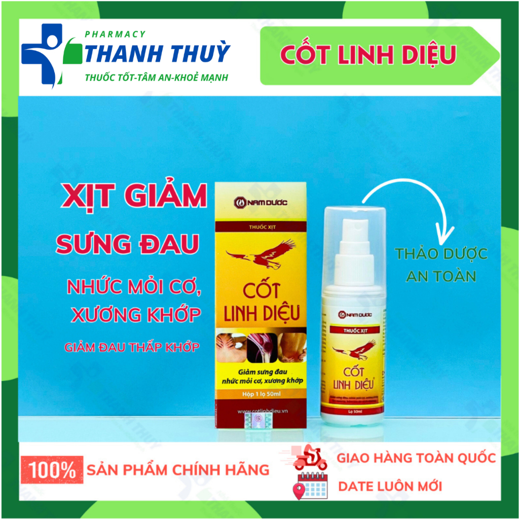 Xịt Giảm Đau Cốt Linh Diệu Nam Dược, Giúp Giảm Sưng Đau, Nhức Mỏi Cơ, Xương Khớp, Thấp Khớp, Chai 50