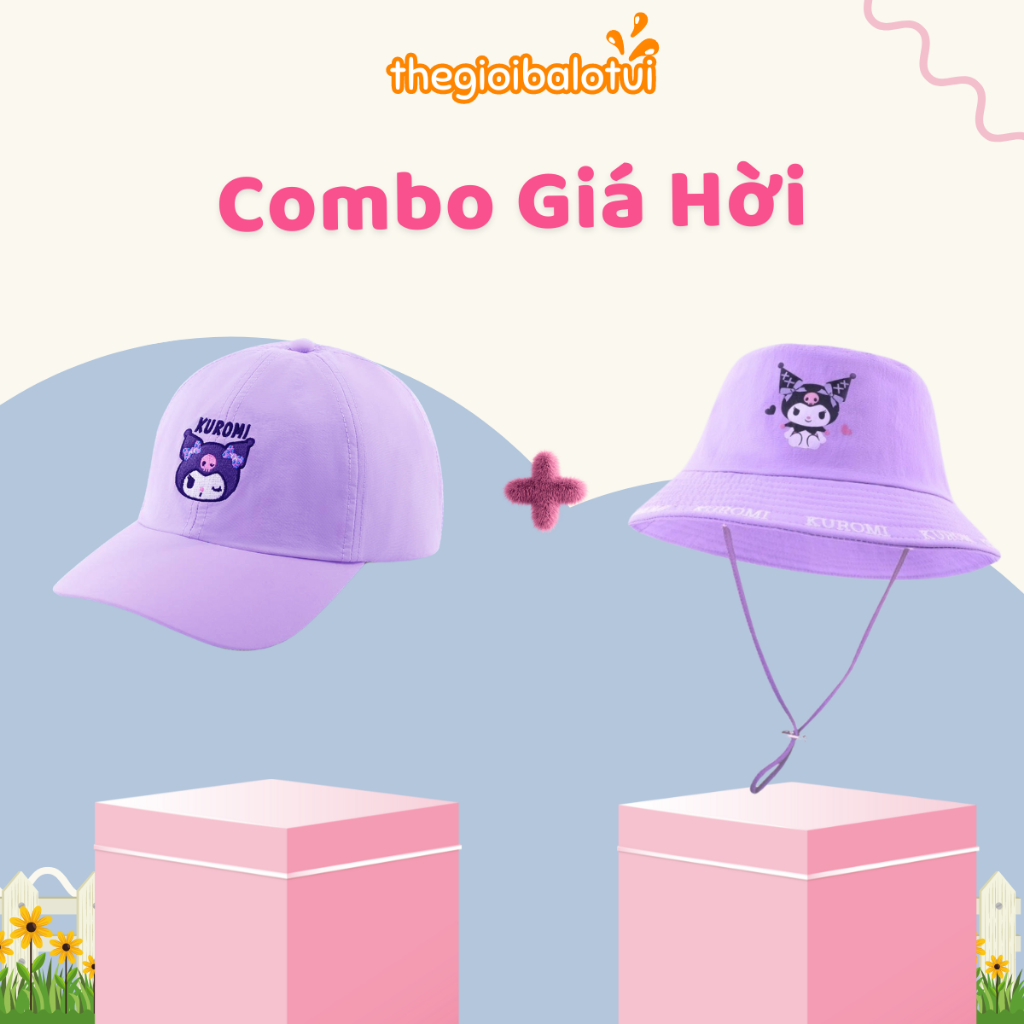 COMBO 2 mũ bucket & mũ lưỡi trai cho bé từ 3-10 tuổi bé trai bé gái,che chống nắng ngăn tia uv mũ cụp trẻ em có dây quai