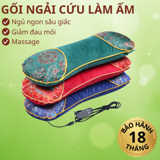 Gối Ngải Cứu Làm Nóng Giúp Giảm Đau Mỏi Vai Gáy Cổ Gối Kê Cổ Thảo Dược Giúp Thư Giãn Ngủ Ngon