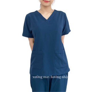 Bộ scrubs vải lon mềm giãn cao cấp nhiều màu, đồng phục Spa, Phòng khám,Dược sĩ, Điều dưỡng vải đẹp