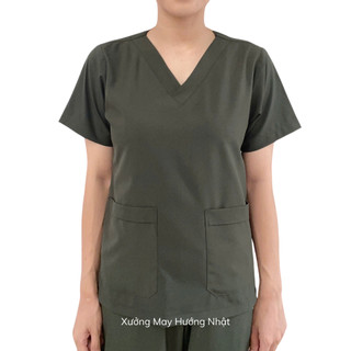 Bộ scrubs vải lon mềm giãn cao cấp nhiều màu, đồng phục Spa, Phòng khám,Dược sĩ, Điều dưỡng vải đẹp