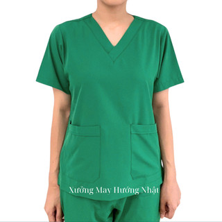 Bộ scrubs vải lon mềm giãn cao cấp nhiều màu, đồng phục Spa, Phòng khám,Dược sĩ, Điều dưỡng vải đẹp